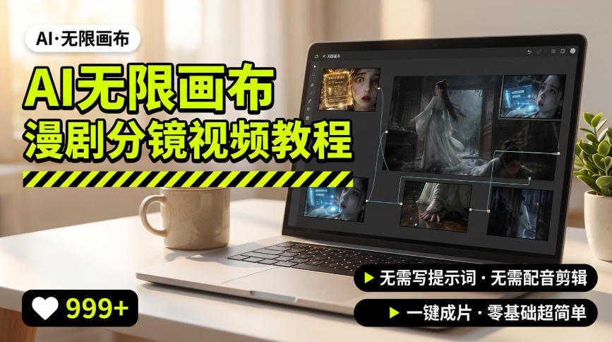 AI无限画布制作爆款漫剧分镜视频搭建教程，无需写脚本，无需制作音频，一键制作超简单-网创资源站