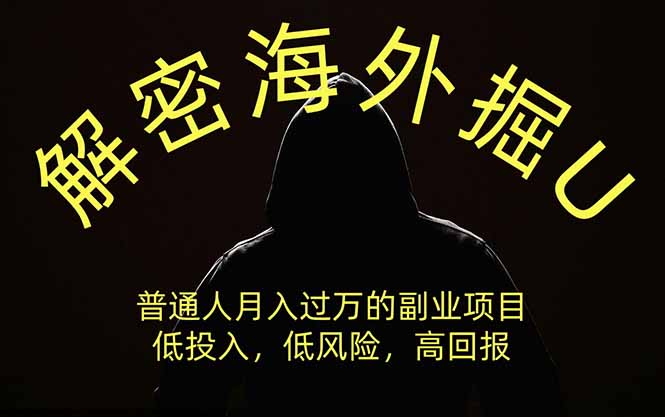 解密海外掘U，普通人月入过万的副业项目，低投入、低风险高回报，没有之一-网创资源站