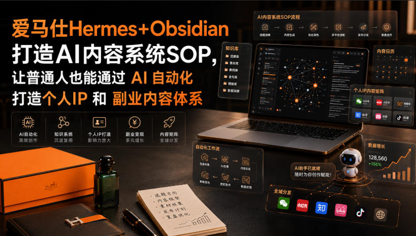 爱马仕Hermes+Obsidian打造AI内容系统SOP，让普通人也能通过 AI 自动化打造个人IP 和 副业内容体系-网创资源站
