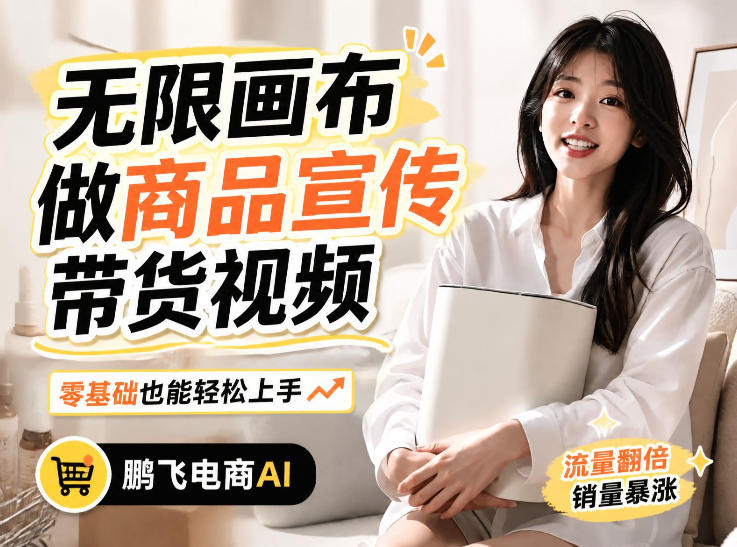 不用模特不用拍，AI生成电商带货视频｜无限画布从0到1搭建教程，全程实操演示，新手也能跟着落地-网创资源站