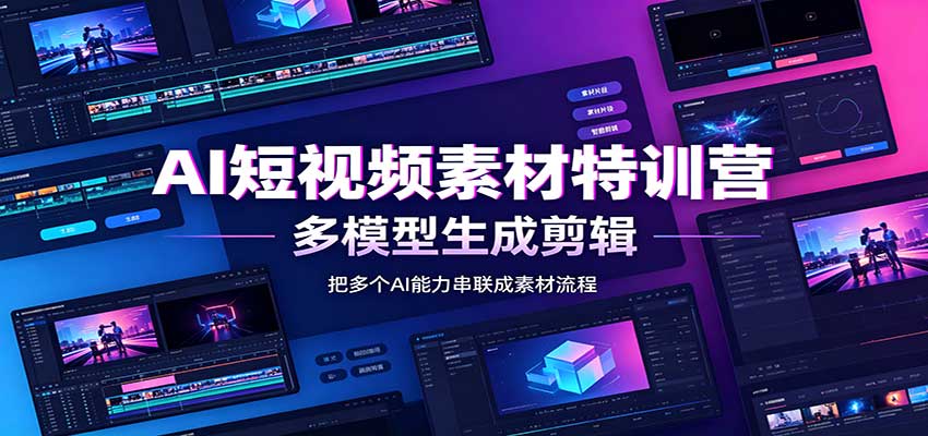 AI短视频素材特训营：Codex本地部署实操，多模型生成剪辑，爆量素材挖掘教学-网创资源站