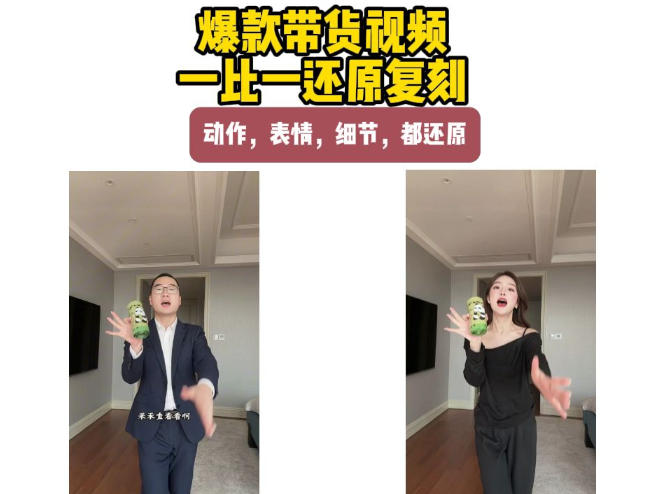 AI带货视频复刻，一比一还原加二创，动作，表情，细节，都还原，新手也能直接套用-网创资源站
