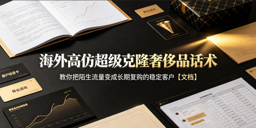 海外高仿超级克隆奢侈品话术，教你把陌生流量变成长期复购的稳定客户【文档】-网创资源站