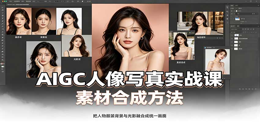 AIGC人像写真实战课：软件平台部署筹备，素材合成方法，多题材写真案例-网创资源站