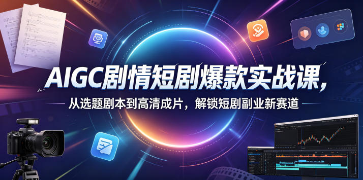 AIGC剧情短剧爆款实战课，从选题剧本到高清成片，解锁短剧副业新赛道(更新0906)-网创资源站