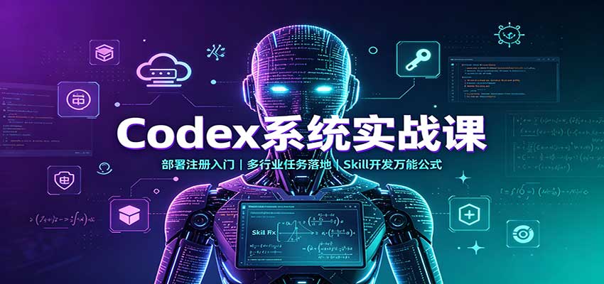 Codex系统实战课：部署注册入门，多行业任务落地，Skill开发万能公式-网创资源站