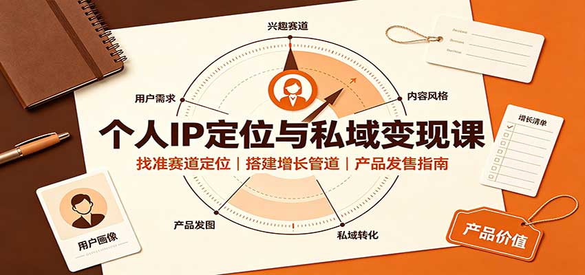 个人IP定位与私域变现课：找准赛道定位，搭建增长管道，产品发售指南-网创资源站