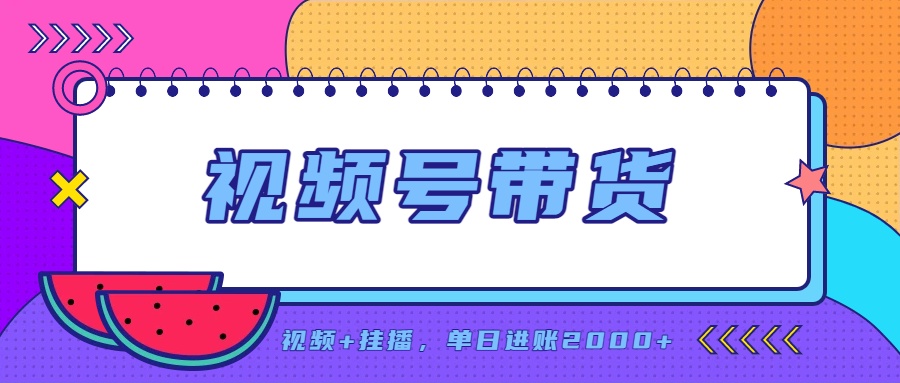 日入2000+的副业，视频号带货，一部手机改写人生篇章，无需投资-网创资源站
