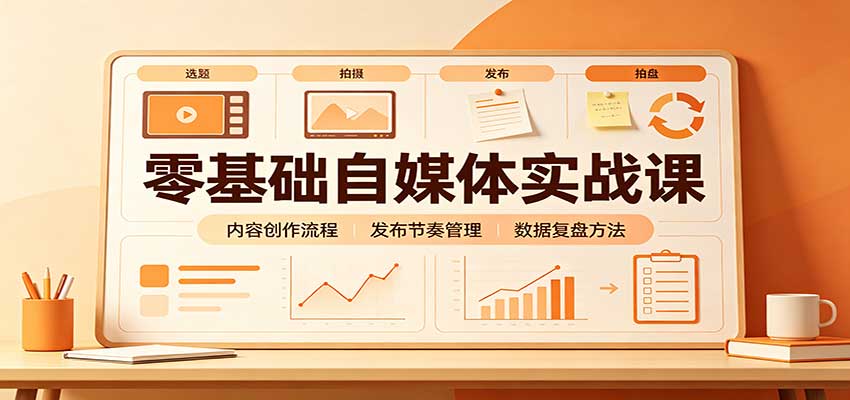 零基础自媒体实战课：赛道人设冷启动，内容创作复盘，公私域商业闭环-网创资源站