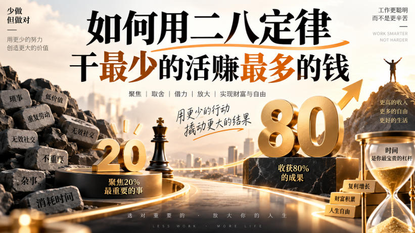 付费文章：如何用二八定律干最少的活賺最多的钱-网创资源站
