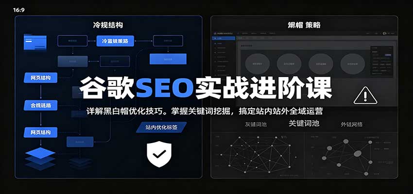 2026谷歌SEO实战进阶课：详解黑白帽优化技巧，掌握关键词挖掘，搞定站内站外全域运营-网创资源站