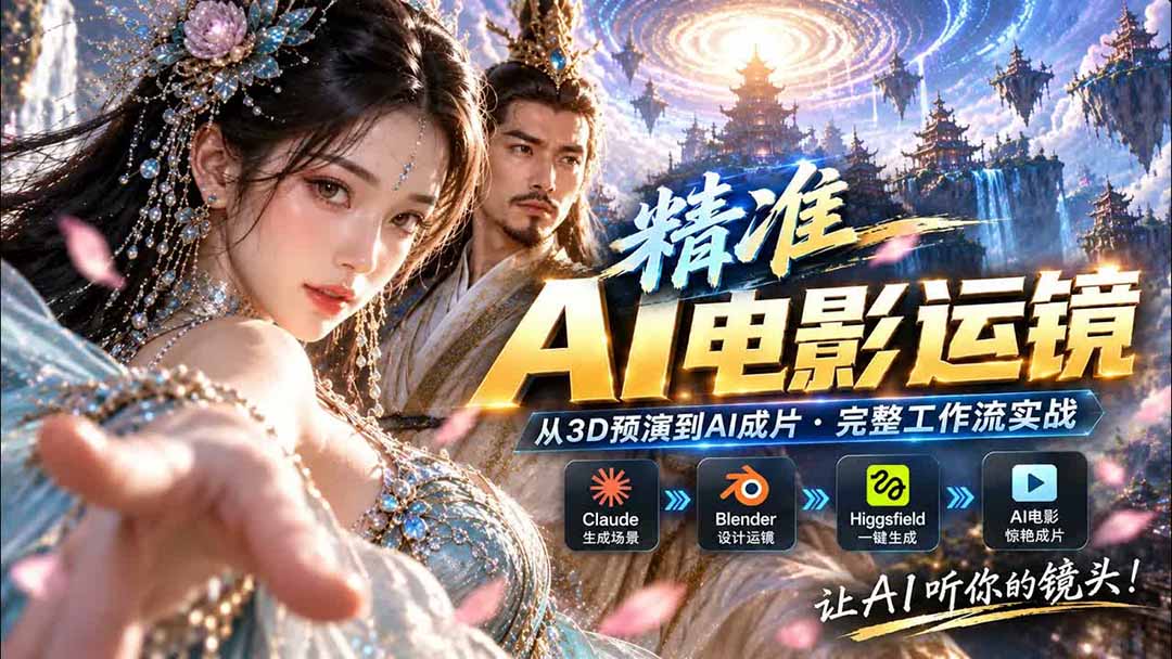 AI视频终于能精准运镜了！Claude + Blender + Higgsfield 免费插件实测-网创资源站