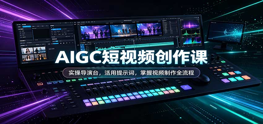AIGC短视频创作课：实操导演台，活用提示词，掌握视频制作全流程-网创资源站