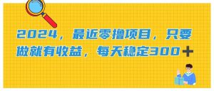 （11510期）2024，最近零撸项目，只要做就有收益，每天动动手指稳定收益300+-网创资源站