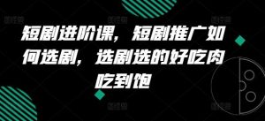 短剧进阶课，短剧推广如何选剧，选剧选的好吃肉吃到饱-网创资源站