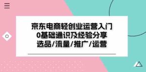 京东电商轻创业运营入门0基础通识及经验分享：选品/流量/推广/运营-网创资源站
