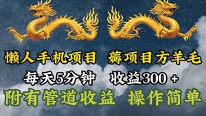 （11600期）懒人手机项目，每天5分钟，每天收益300+，多种方式可扩大收益！-网创资源站