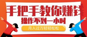 （11634期）手把手教你赚钱，新手每天操作不到一小时，月入过万轻轻松松，最火爆的…-网创资源站