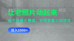 （11671期）让老照片动起来，一天变现1000+，各平台最火赛道，看完就会-网创资源站