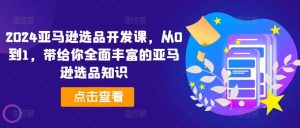 2024亚马逊选品开发课，从0到1，带给你全面丰富的亚马逊选品知识-网创资源站