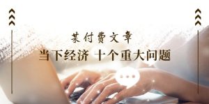 （11707期）某付费文章《当下经济 十个重大问题》覆盖了大家关心的全部经济类话题-网创资源站