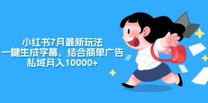 （11711期）小红书7月最新玩法，一鍵生成字幕，结合商单广告，私域月入10000+-网创资源站