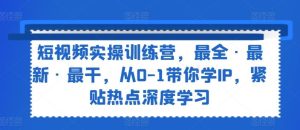 短视频实操训练营，最全·最新·最干，从0-1带你学IP，紧贴热点深度学习-网创资源站