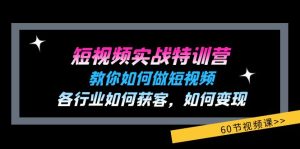 短视频实战特训营：教你如何做短视频，各行业如何获客，如何变现 (60节)-网创资源站