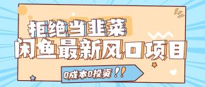 拒绝当韭菜！（11781期）闲鱼最新风口项目，0成本0投资，当日出单，日入1000+-网创资源站