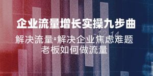 （11822期）企业流量增长实战九步曲，解决流量=解决企业焦虑难题，老板如何做流量-网创资源站