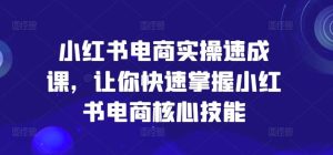 小红书电商实操速成课，让你快速掌握小红书电商核心技能-网创资源站