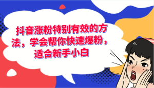 抖音涨粉特别有效的方法，学会帮你快速爆粉，适合新手小白-网创资源站