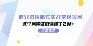 （11959期）商业微课制作实战变现项目，这个月我做微课赚了2W+-网创资源站