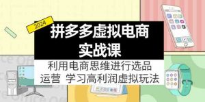 拼多多虚拟资源实战玩法：电商思维进行选品+运营，玩赚高利润虚拟产品！-网创资源站