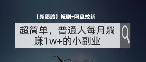 （11980期）【新思路】短剧+网盘拉新，超简单，普通人每月躺赚1w+的小副业-网创资源站