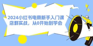 2024小红书电商新手入门课，店群实战，从0开始到学会（31节）-网创资源站