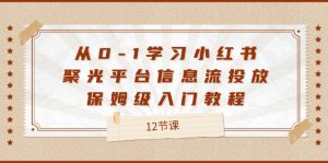 （12020期）从0-1学习小红书 聚光平台信息流投放，保姆级入门教程（12节课）-网创资源站