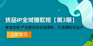 （12078期）货品-IP全域爆款班【第3期】赛道选择-产品策划到全域爆款，打造爆款货品IP-网创资源站