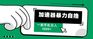 （12104期）加速器暴力自撸，一部手机轻松日入1000+-网创资源站
