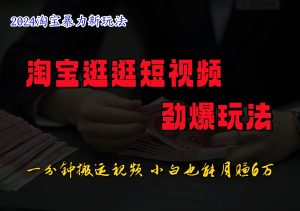 淘宝逛逛短视频劲爆玩法，只需一分钟搬运视频，小白也能日入500+-网创资源站