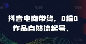 抖音电商带货，0粉0作品自然流起号，热销20多万人的抖音课程的经验分享-网创资源站