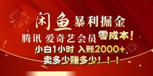 （12236期）闲鱼全新暴力掘金玩法，官方正品影视会员无成本渠道！小白1小时收…-网创资源站