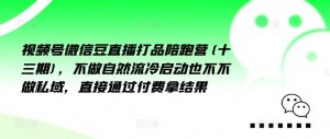 视频号微信豆直播打品陪跑营(十三期)，‮做不‬自‮流然‬冷‮动启‬也不不做私域，‮接直‬通‮付过‬费拿结果-网创资源站