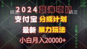 （12339期）2024蓝海项目，支付宝分成计划，暴力玩法，刷爆播放量，小白月入20000+-网创资源站
