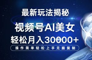（12410期）视频号最新玩法解析AI美女跳舞，轻松月入30000+-网创资源站