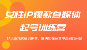 女性IP爆款自媒体起号训练营 14天落地实操训练营，解决您在运营中遇到的问题-网创资源站
