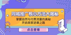 同城推广核心方法大揭秘：掌握自然与付费流量的奥秘，开启商家逆袭之路-网创资源站