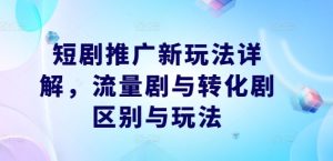 短剧推广新玩法详解，流量剧与转化剧区别与玩法-网创资源站
