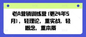 老A营销训练营(更24年9月)，轻理论，重实战，轻概念，重本质-网创资源站