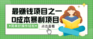 最新赚钱项目之一，简单操作，冷门长久项目-网创资源站